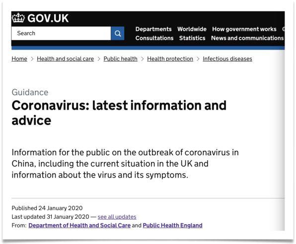 英国政府关于新型冠状病毒的最新信息及给中国公民的赴英建议