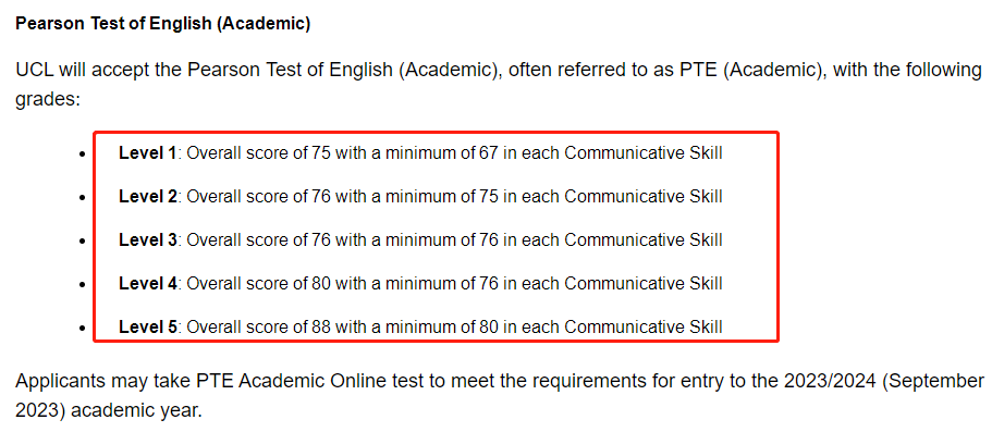 UCL更新2023本科语言要求等级，部分专业要求语言成绩要为Level 5  留学 第6张