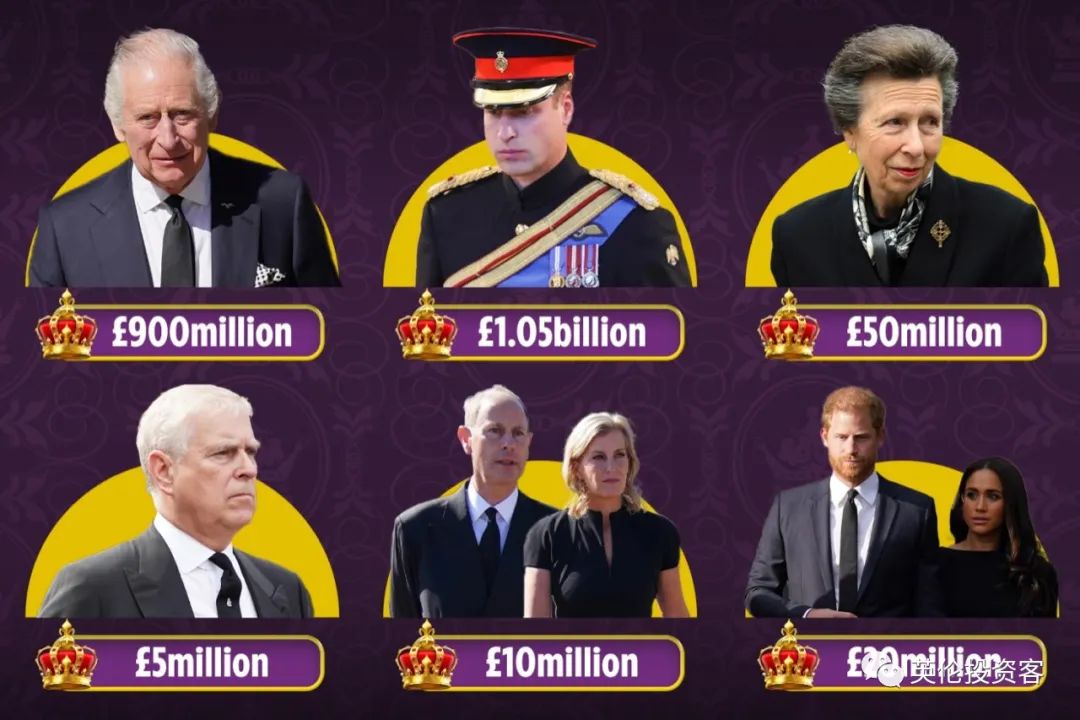 英国王室成员谁最有钱？威廉身价10亿镑成王室首富，国王查尔斯仅排第二  英国留学 费用 第5张