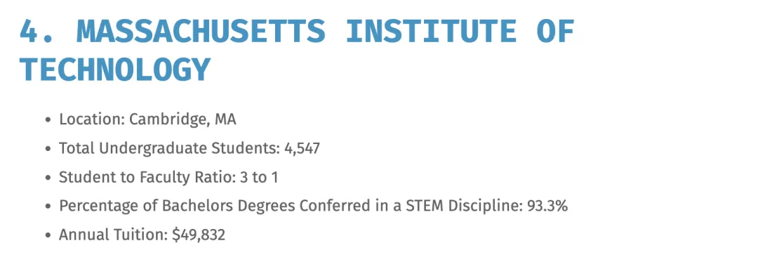 全美顶尖STEM专业大学排名：排第一的隐藏大佬不是MIT及加州理工  数据 第16张